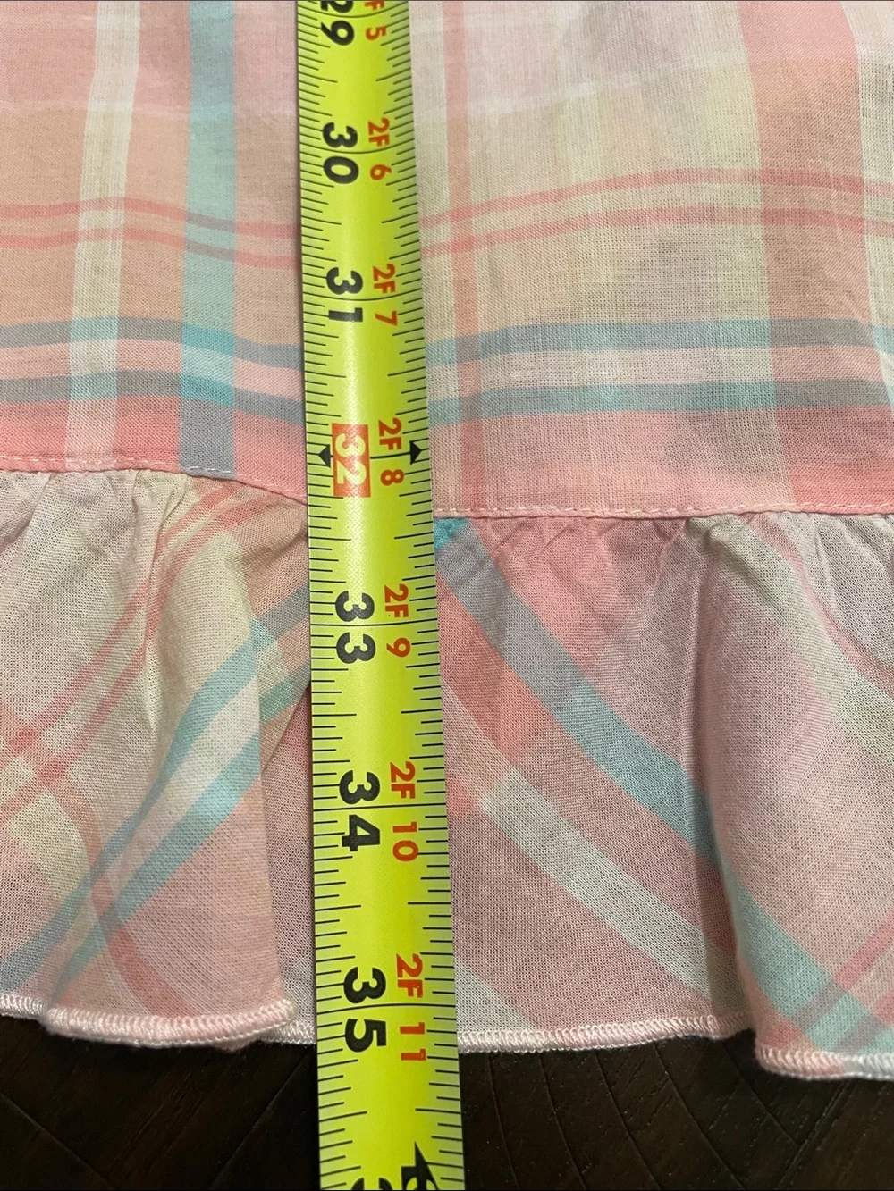 Miss Elaine Pink Plaid Cotton Sleeveless Nightgown Ruffle Hem Women’s 2X